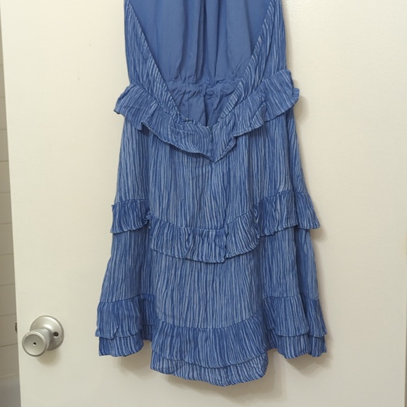 LuLu's Blue ruffled halter Mini dress - Never Worn - Picture 5 of 5